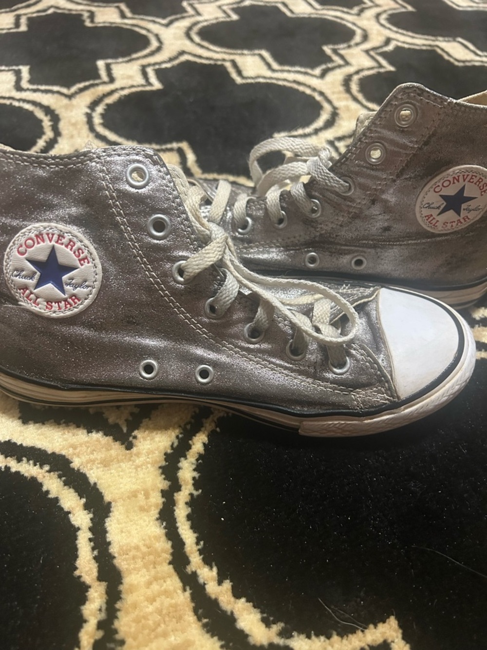 Converse Kids' Silver Glitter High-Top Sneakers